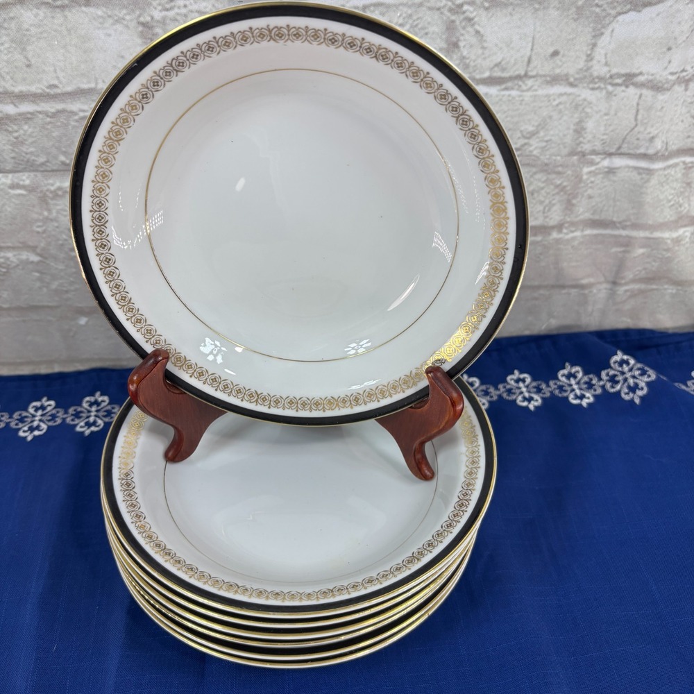 Sone China Kent #2456 rim soup bowl with gold scrollwork - Picture 3 of 6